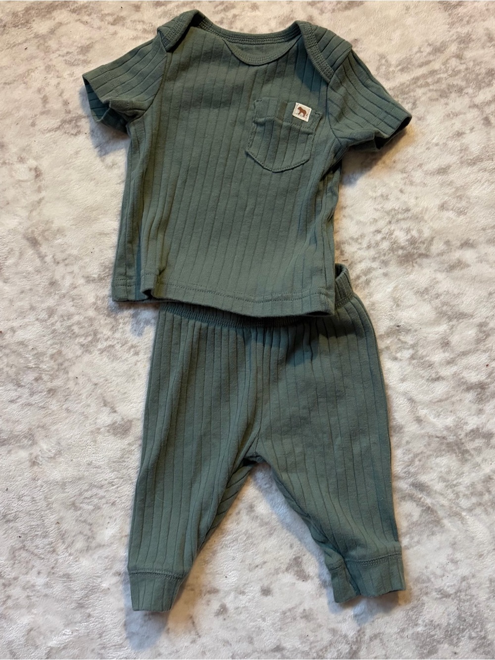 Baby boy olive green outfit size 3 months